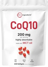 Coq10 200Mg per Serving | 240 Softgels with Coconut MCT Oil | High Absorption...