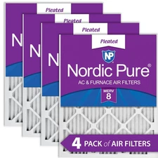 Nordic Pure 14x24x1 (13_3/4x23_3/4) Pleated MERV 8 Air Filters 4 Pack