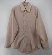 VINTAGE Sears Shirt Men 15 1/2 Pink Perma Prest Golden Comfort Ultressa 70s 
