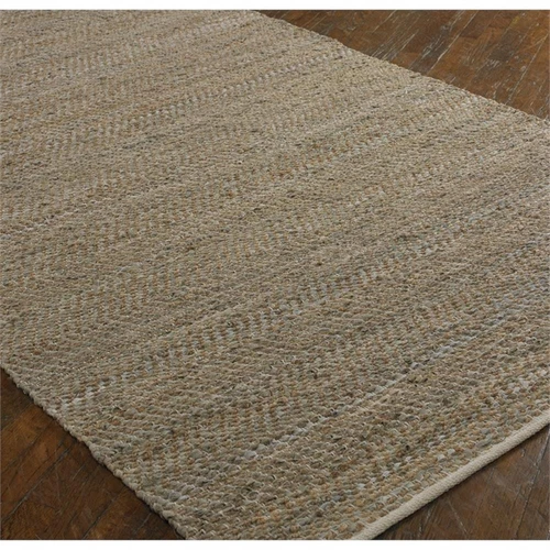 Uttermost Tobais 96x120" Coastal Rescued Leather Rug in Beige and Gray - Picture 3 of 3