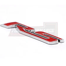 For RS Rear Trunk Lid Nameplate Chrome Red 3D Letter Fender Marker Emblem Badge