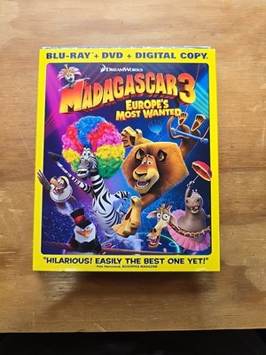 MADAGASCAR 3: EUROPE'S MOST WANTED w/Slip Cover (Blu-Ray, 2012) New / Sealed