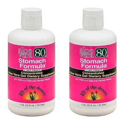 Lily of the Desert Aloe Vera 80 Stomach Formula 32 fl.oz (Pack of 2)
