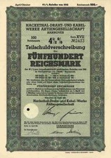 Hackethal Werke 1941 Hannover Nexans N&uuml;rnberg Rheydt 500 RM Schaltbau Haniel TSV