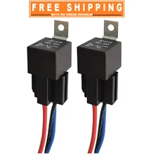 2pcs JD1912 Car Relay Harness 12V 40A 4 Pin SPST 12AWG Harness Sockets with Buil