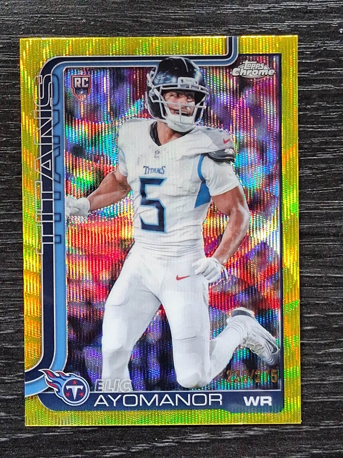 2025 Topps Chrome Rookie  Elic Ayomanor #RA-EAY Yellow Refractor
