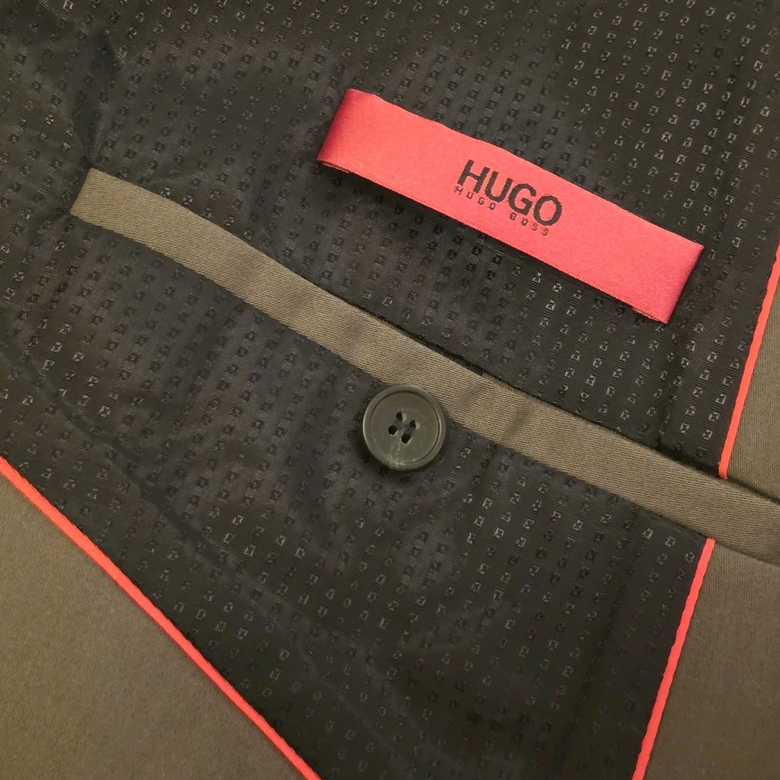 HUGO Hugo Boss Blazer Mens 42L Brown Goat Leather Trim Made in Turkey thumbnail 7