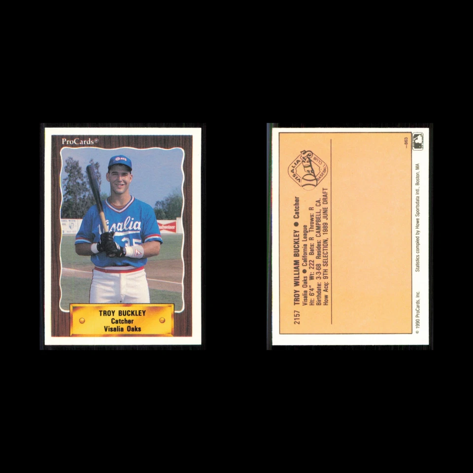 Troy Buckley #2157 1990 ProCards Visalia Oaks Baseball Card MLB NM - Image 3 of 3