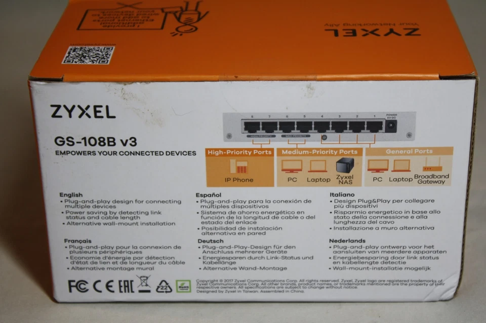 New Zyxel GS-108B V3 8-Ports Desktop Gigabit Ethernet Switch! - Image 3 of 4