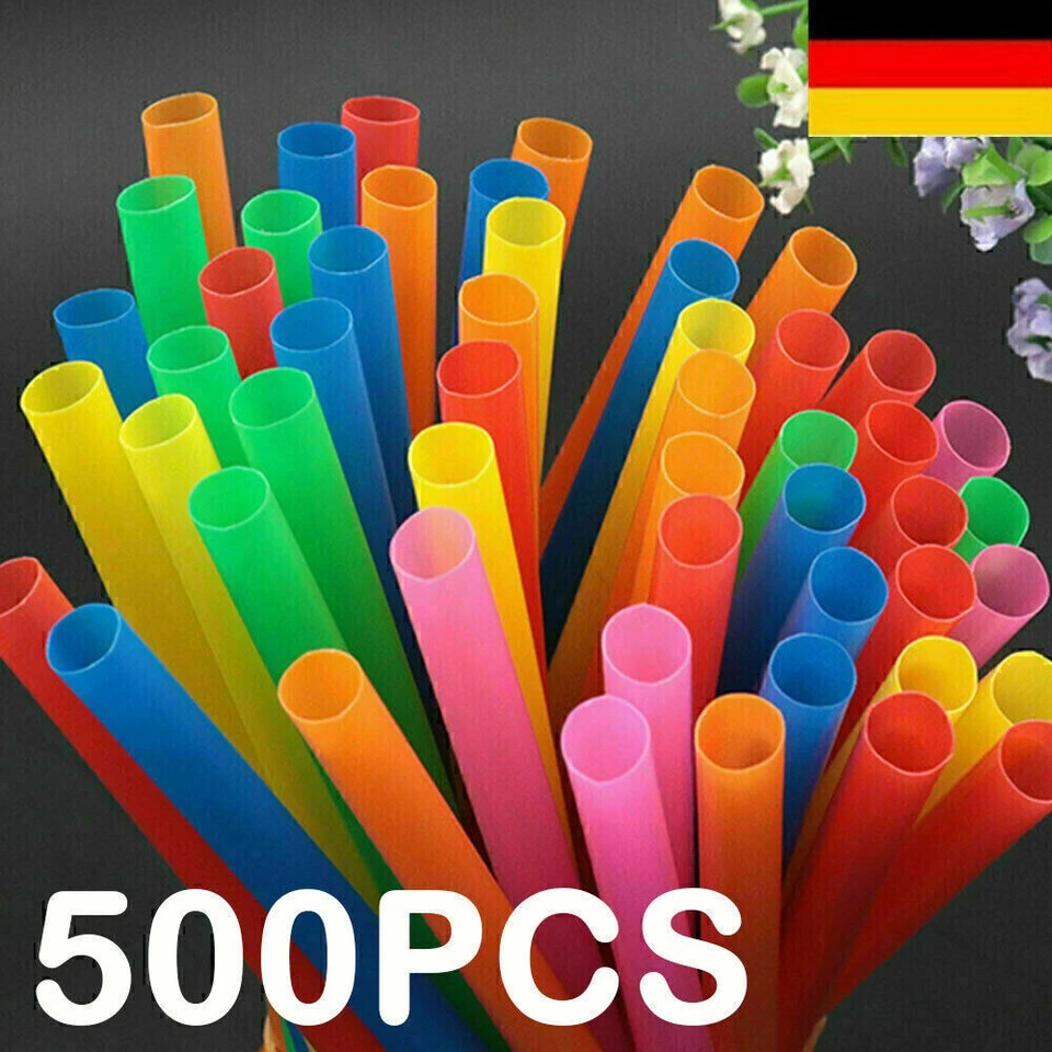 500pcs disposable straws wide fat jumbo Boba bubble tea smoothie drinking straws TOP - Image 2 of 4