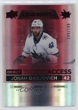 2021 Upper Deck Credentials Debut Ticket Access Red /199 Jonah Gadjovich #61 e0z