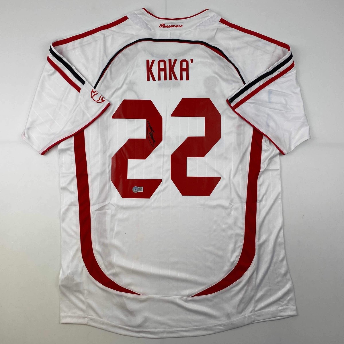 Autographed/Signed Ricardo Kaka AC Milan White Soccer Jersey