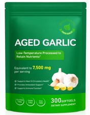 Best Aged Garlic Extract, 300 Softgels, 7500mg Odorless Heart Immune Pack 1