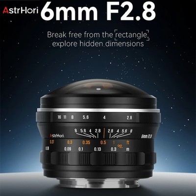 AstrHori 6mm F2.8 Full Frame Ultra-Wide Large Apeture Fisheye Lens for E/Z/RF/L