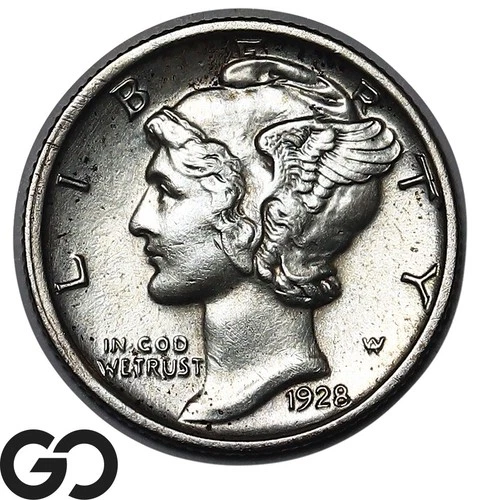1928-D Mercury Dime Choice AU++ Better Date