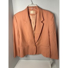 New Vintage Pendleton Women's Blazer 14 Peach Pure 100 Virgin Wool Made in USA