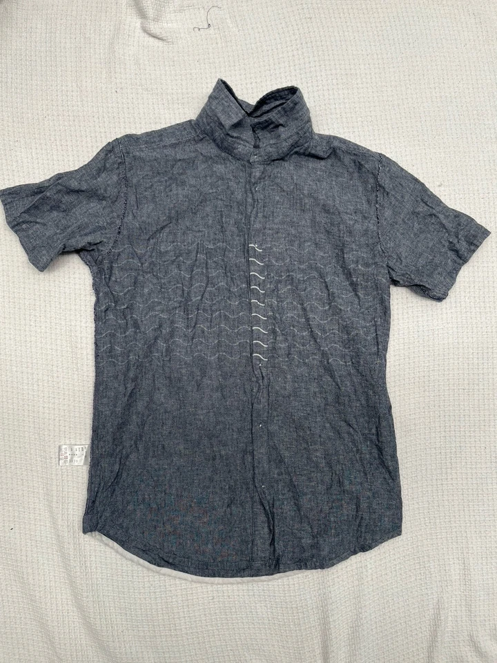 Rip Curl Linen Blend Shirt Mens L Button Up Short Sleeves Pocket - Image 3 of 4
