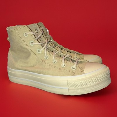 Converse Women's Sz 8.5 Chuck Taylor All Star Lift Platform High Oat Milk Shoes