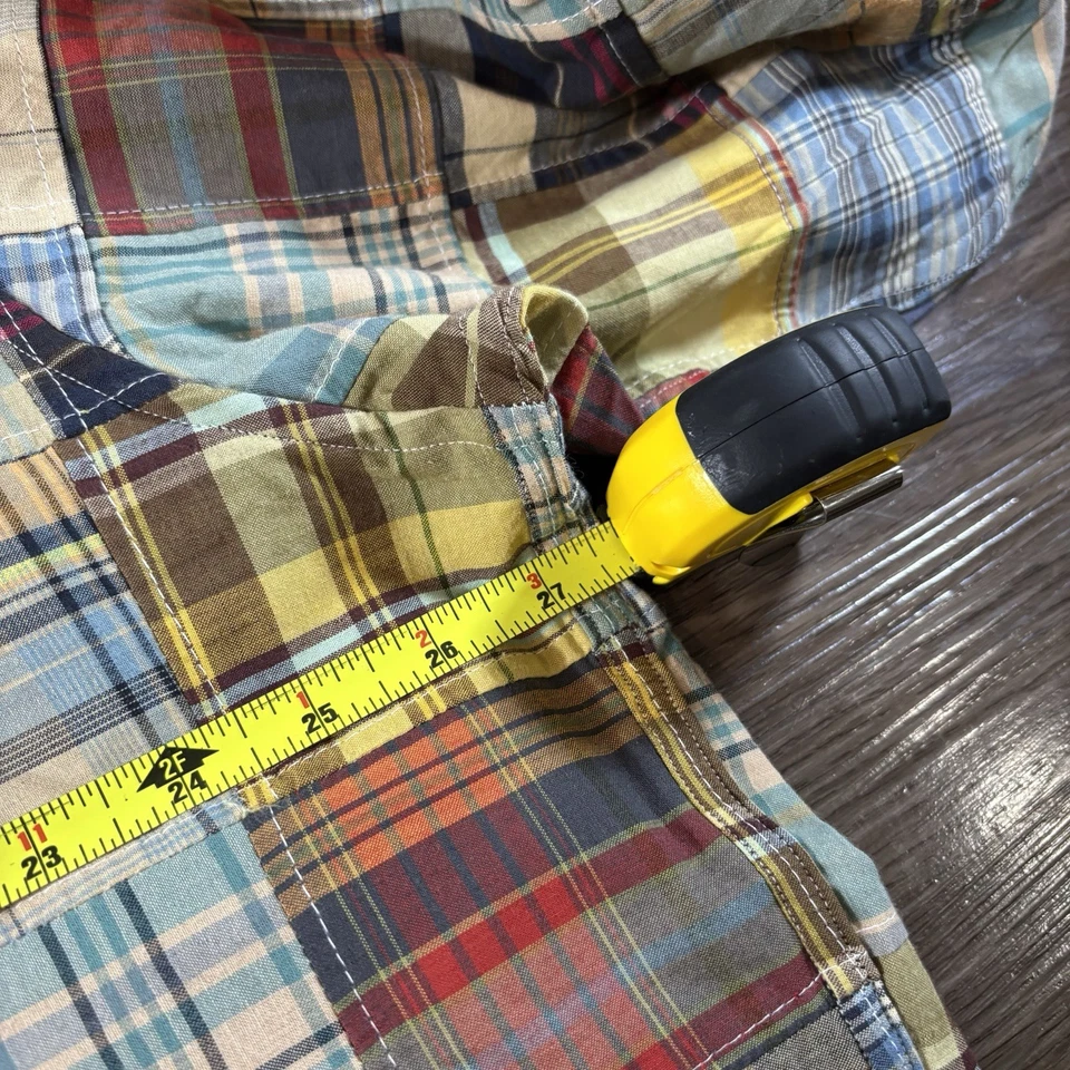 Camisa Brooks Brothers Para Hombre XXL Beige A Cuadros Madras Indias Retazos Con Botones Foto 4 de 4