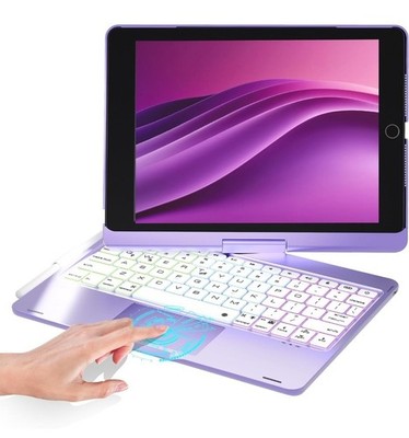 BABG Keyboard Case for iPad 9th Generation 360° Rotatable Backlit Keyboard 