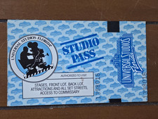 VALID Universal Studios Florida One Day Adult Studio Pass issued in 1990