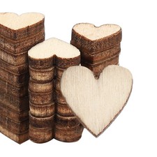 10mm Wooden Hearts, 100 Pack Unfinished Wood Hearts Blank Wooden Cutouts