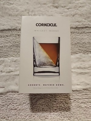 New Corkcicle Whiskey Wedge Square Cocktail Glass Ice Wedge