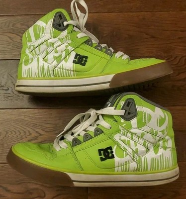 RARE VINTAGE DC SHOES Green Ken Block Leather Hi SE #43 Shoes Men's Size US10 