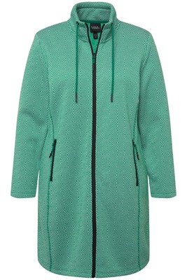 Ulla Popken Damen große Größen Strickfleece Jacke grafisches Muster