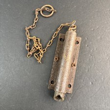 Antique Vintage Spring Loaded Barn Gate Door Latch Lock with Pull Chain RUSTY