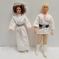 Vintage Star Wars 12 1978 - Luke Skywalker & Princess Leia Dolls Kenner