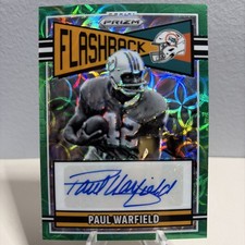 Paul Warfield 2025 Panini Prizm Flashback Auto Prizm Green Scope /75 FLA-PWD