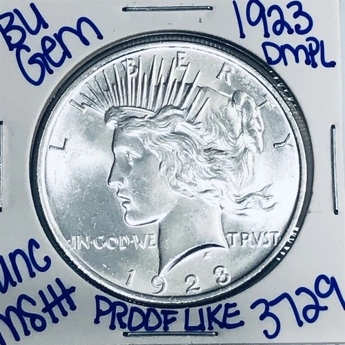 1923 BU UNCIRCULATED SILVER PEACE DOLLAR AUTHENTIC U.S. MINT FREE SHIPPING 3729