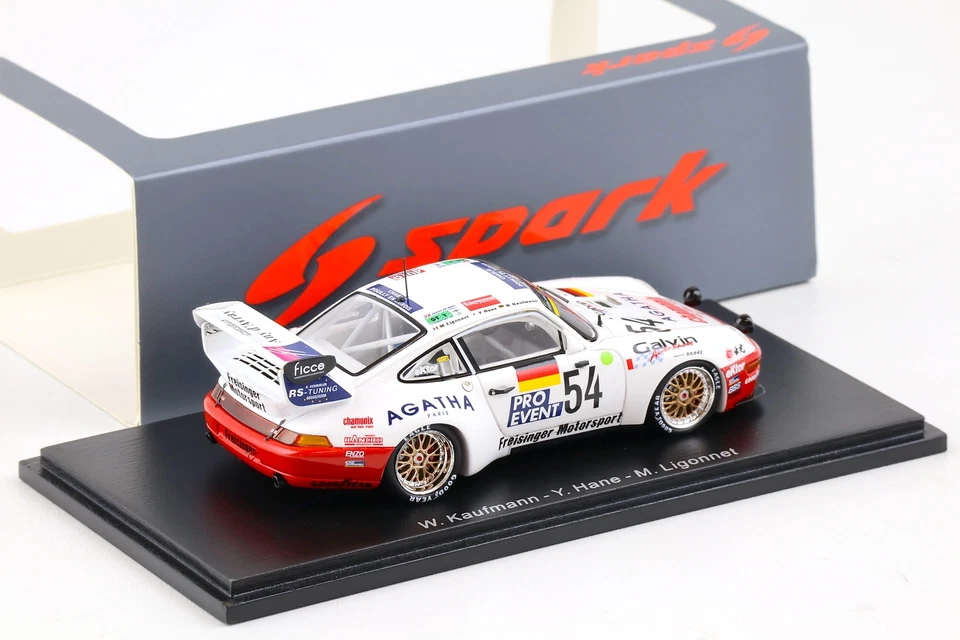 1:43 Spark Porsche 911 (993) Bi-Turbo Le Mans 1995 Kaufmann / Hane / Ligonnet - Immagine 2 di 3
