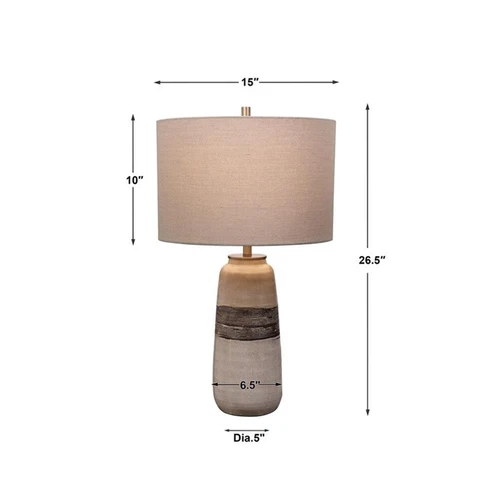 Uttermost Comanche Transitional Ceramic and Steel Table Lamp in White - Picture 10 of 10
