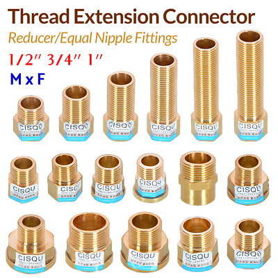 BSP Brass Female/Male Thread Extension Connector | Reducer/Equal Nipple Fittings