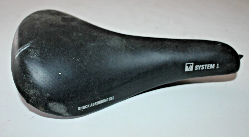 Sillín de bicicleta Trek System 1 vintage 255/170 mm negro MTB cómodo híbrido remitente de EE. UU. Foto 2 de 4