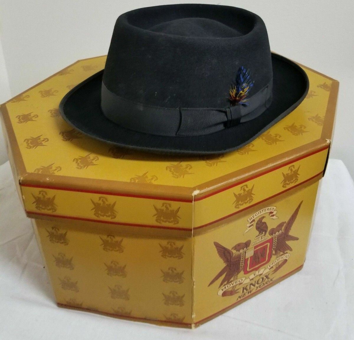 Antique Vintage Mallory Suede Bowler Top Hat Fur Felt Fedora