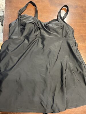 AVA VIV Swim Top Swimsuit Black Size 14W