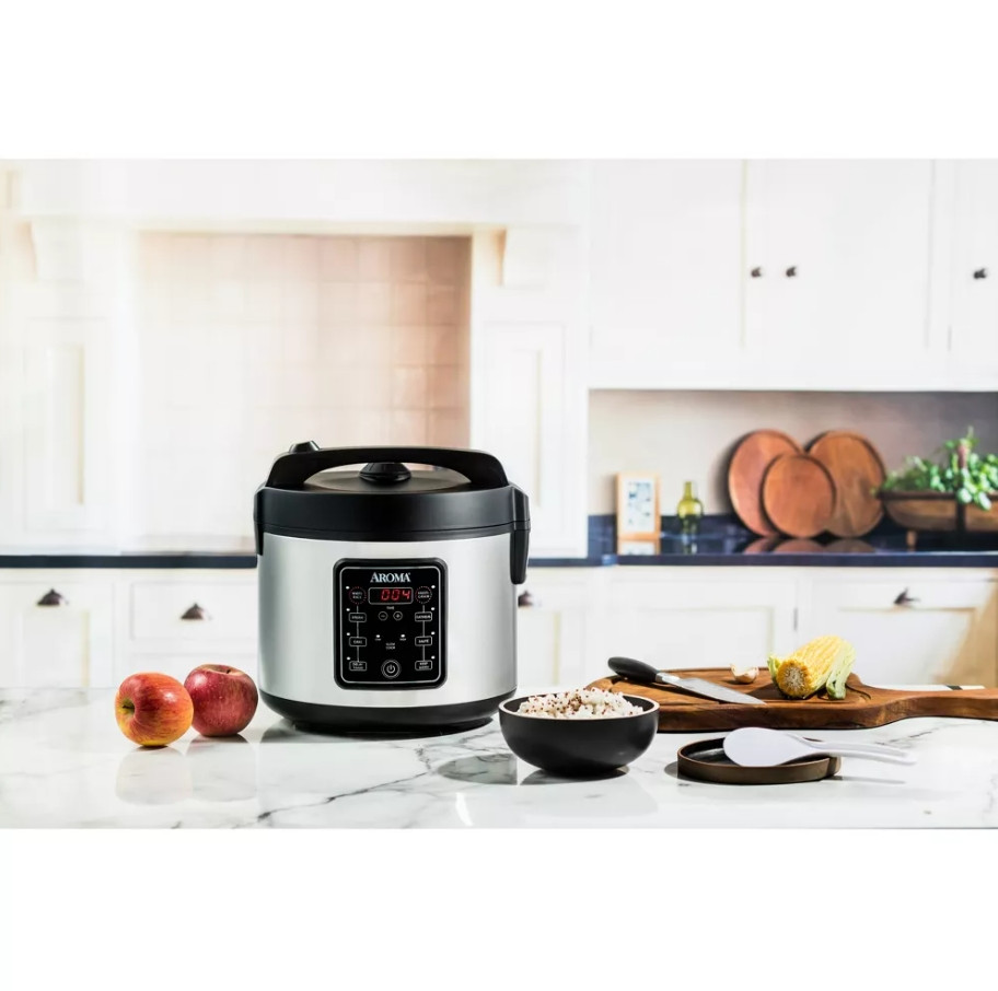 Aroma 20 Cup Digital Multicooker & Rice Cooker Stainless Steel