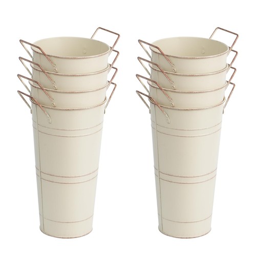 Notakia 10.62 Inch Galvanized Metal Vases Farmhouse French Flower Bucket Vase...