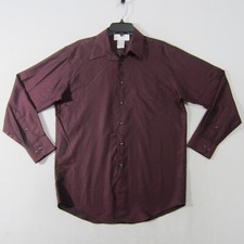 Pronto Uomo Shirt Mens 15.5-32/33 Purple Black Button Up Long Sleeve Casual 1375