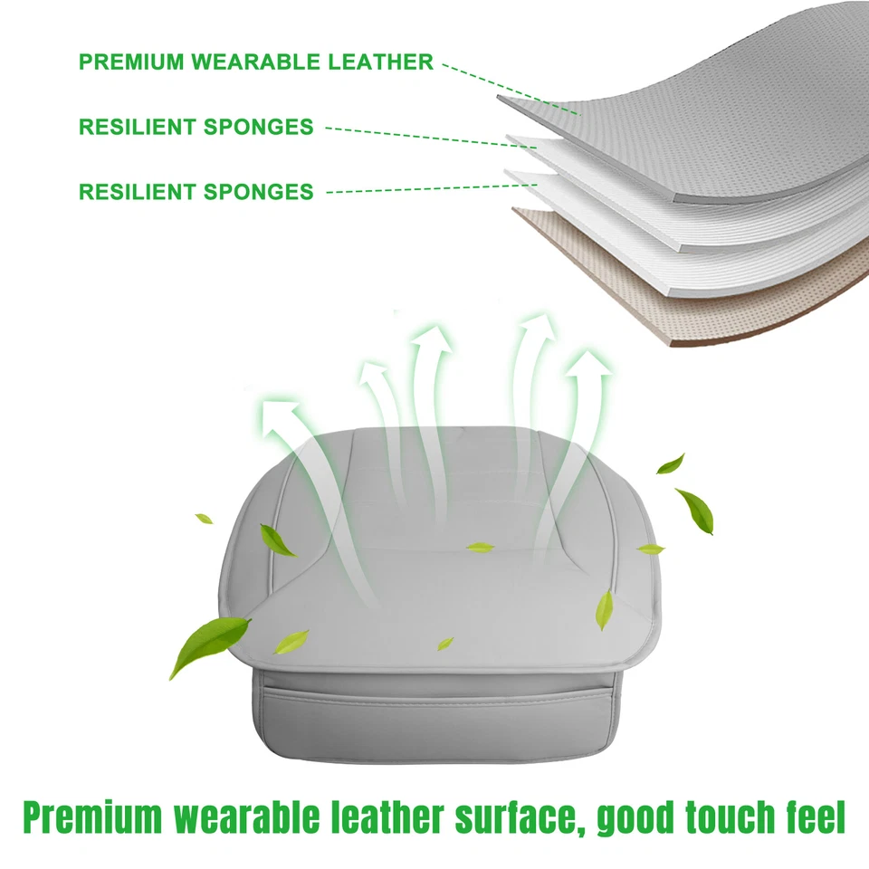 Universal Car Seat Cover Front Breathable Leather Surround Protector Pad Cushion Foto 2 de 4