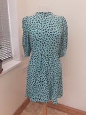 NOBODY'S child Lenzing ecovero green and black Naomi mini dress size 10 (L) sale