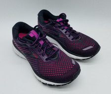 Brooks Ghost 12 Women's Size 7 B Medium Running Shoes Black Hollyhock Pink