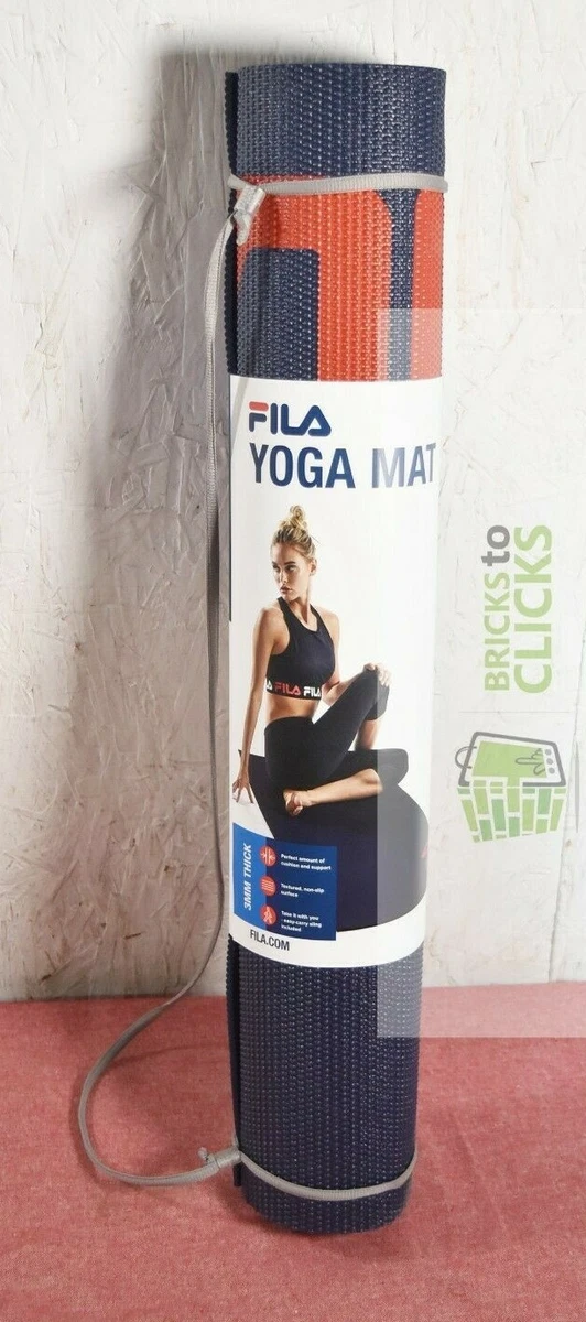 Fila Classic Yoga Mat With Carrying Strap Navy 3mm eBay