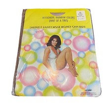 Vintage Pantyhose Stockings 40 Pearl color Large High Fashion Rainbow Colors