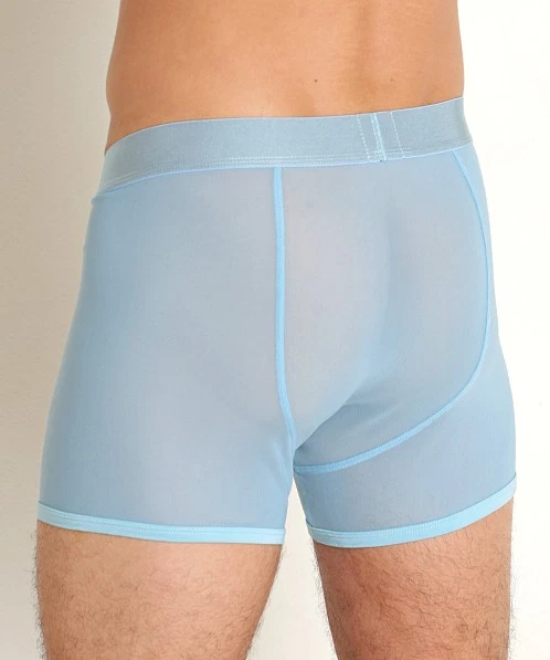 Mens Jack Adams AllOver Mesh Boxer Brief  Underwear Sky Blue NYLON Stretch SMALL - Image 3 of 4