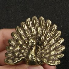Brass Peacock Figurine Desktop Decor Small Ornament for