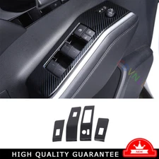 Window Lift Panel Switch Cover For Toyota Highlander 2022-24 Steel Carbon Fiber